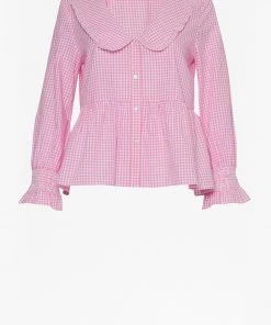 French Connection Sale Artina Gingham Embroidered Top