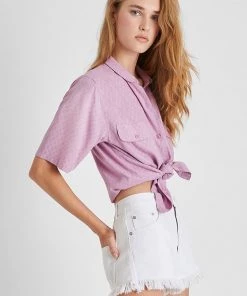 French Connection Yulia Crop Camp Shirt Sale