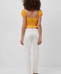 French Connection Almo Cotton Square Neck Top Sale