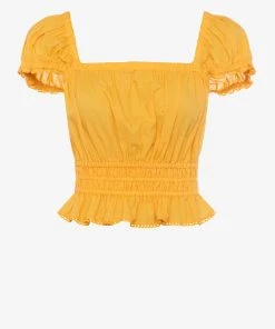 French Connection Almo Cotton Square Neck Top Sale