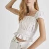 French Connection Almo Cotton Square Neck Top