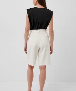 French Connection Tops Shoulder Pad Crepe Tank Top