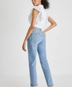 French Connection Duna Broderie Lawn Cropped Top Last Chance To Buy