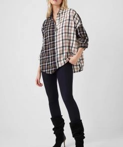 French Connection Sale Panita Organic Check Popover Shirt