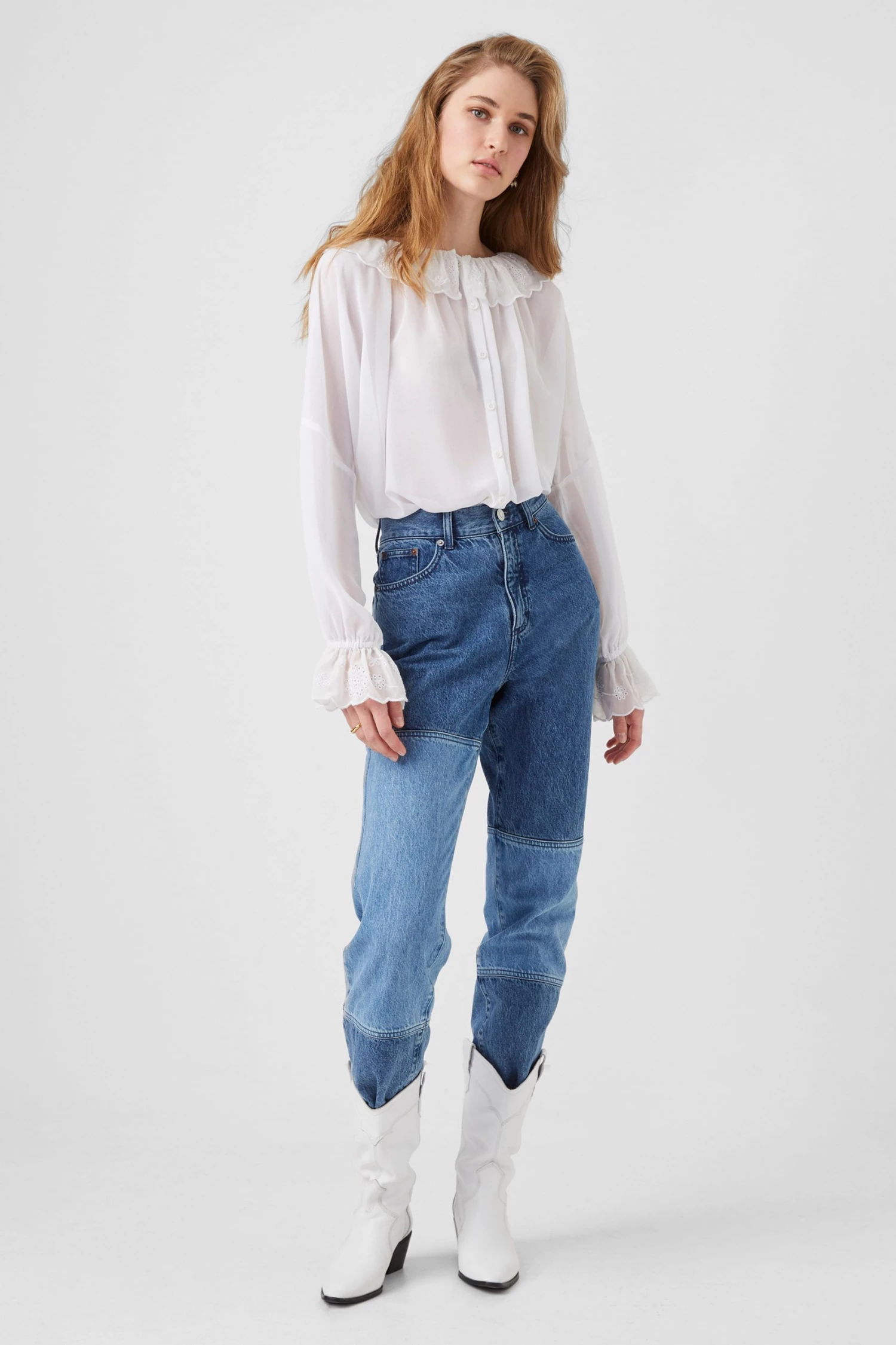 French Connection Ewn Embroidery Recycled Ruffle Blouse 5 French Connection Ewn Embroidery Recycled Ruffle Blouse