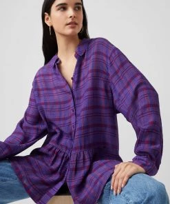 French Connection Sale Gwen Fine Crinkle Rayon Shirt