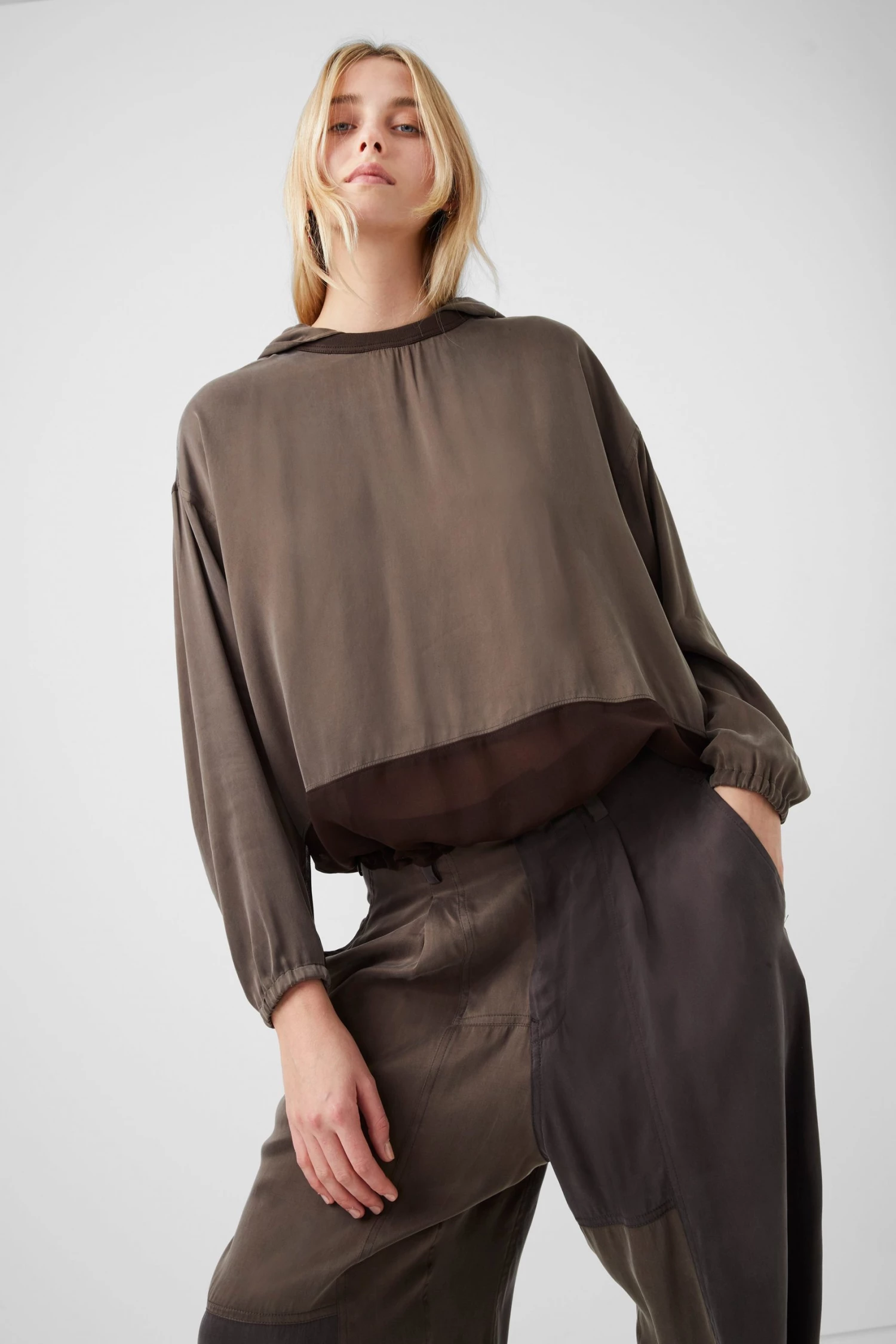 French Connection Altra Satin Mix Hoodie 3 French Connection Altra Satin Mix Hoodie