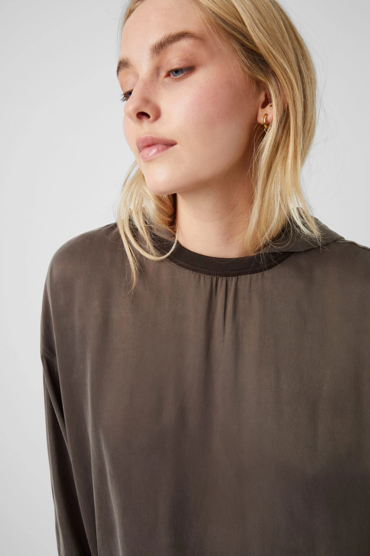 French Connection Altra Satin Mix Hoodie 4 French Connection Altra Satin Mix Hoodie