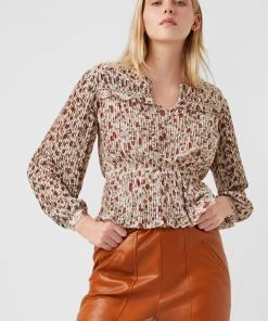 French Connection Sale Alison Recycled Georgette Pleated Top