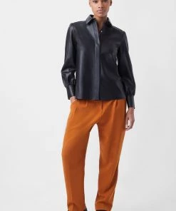 French Connection Sale Crolenda Vegan Leather Shirt