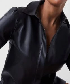 French Connection Sale Crolenda Vegan Leather Shirt 10 French Connection Sale Crolenda Vegan Leather Shirt