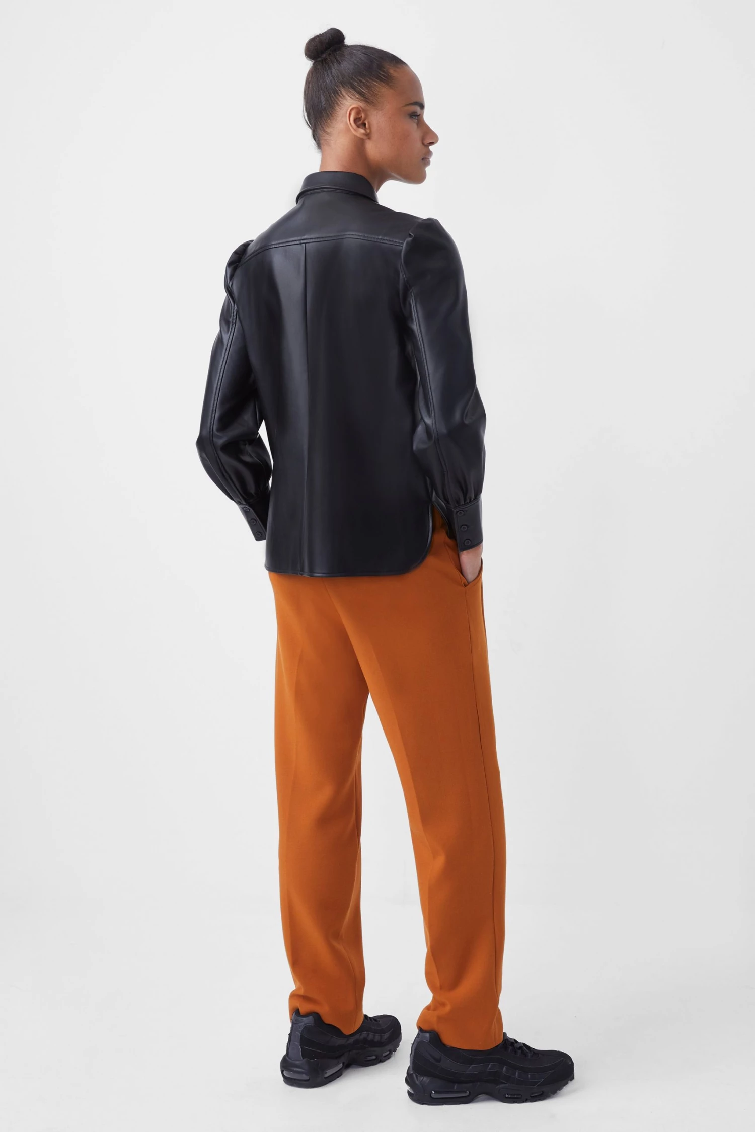 French Connection Sale Crolenda Vegan Leather Shirt 7 French Connection Sale Crolenda Vegan Leather Shirt