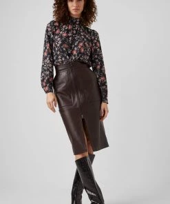 French Connection Sale Alison Light Button Neck Top