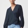 French Connection Crepe Light Wrap-Over Top Sale