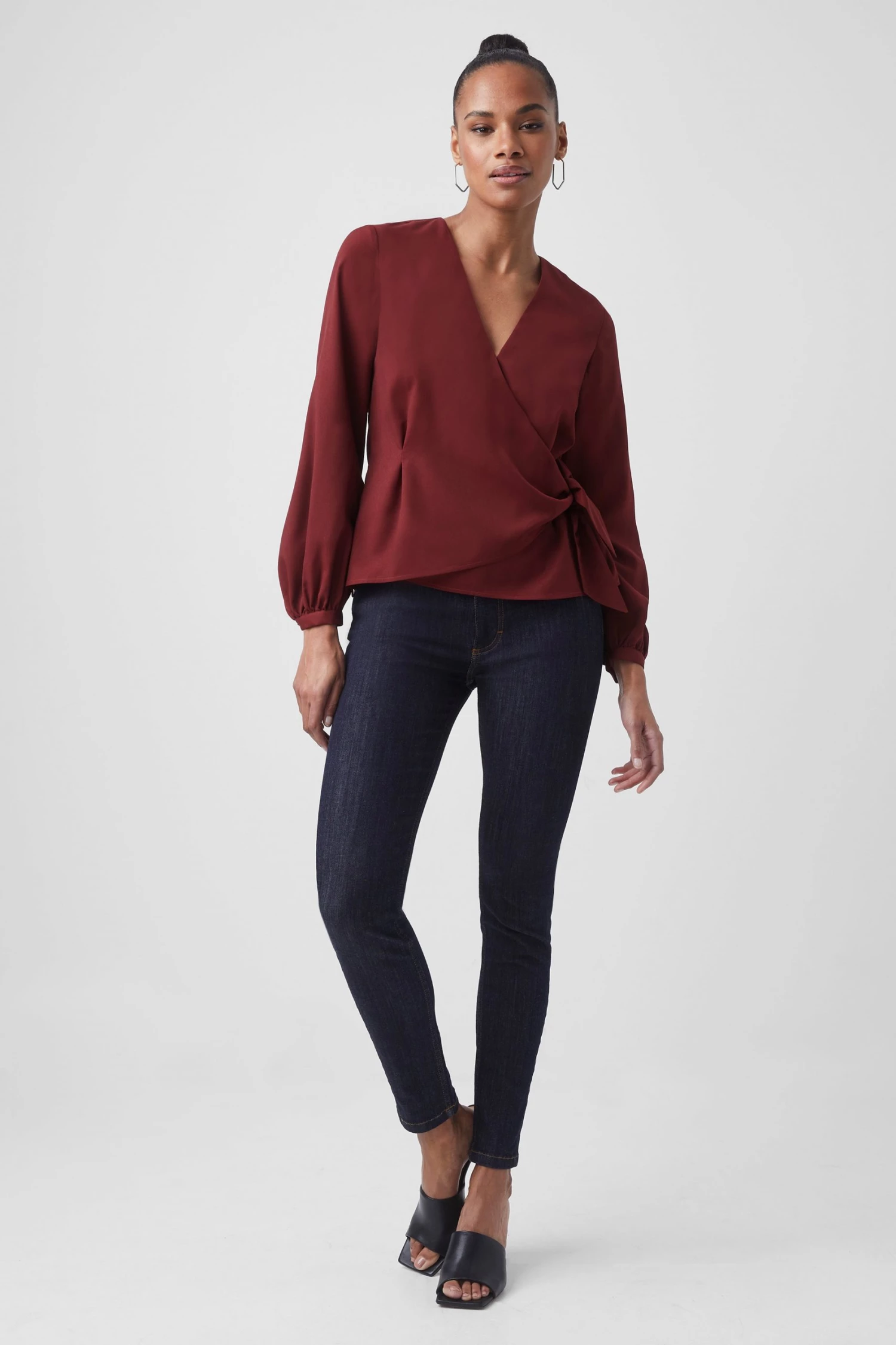 French Connection Crepe Light Wrap Over Top Sale 4 French Connection Crepe Light Wrap Over Top Sale