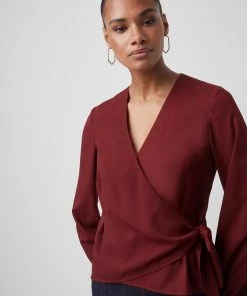 French Connection Crepe Light Wrap Over Top Sale 9 French Connection Crepe Light Wrap Over Top Sale