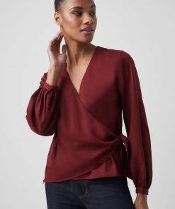 French Connection Crepe Light Wrap Over Top Sale