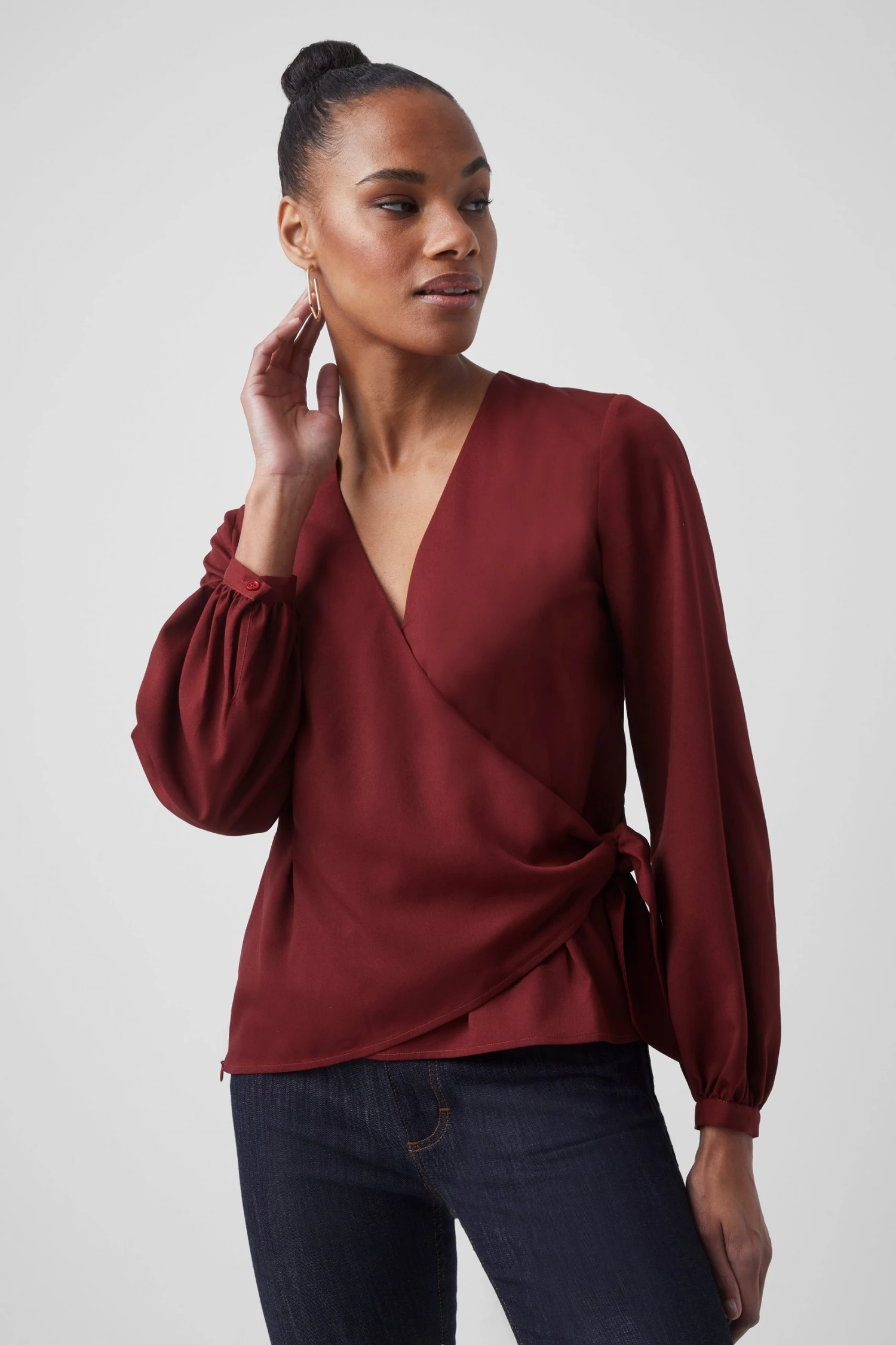 French Connection Crepe Light Wrap Over Top Sale 3 French Connection Crepe Light Wrap Over Top Sale