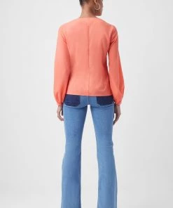 French Connection Crepe Light Wrap-Over Top Sale