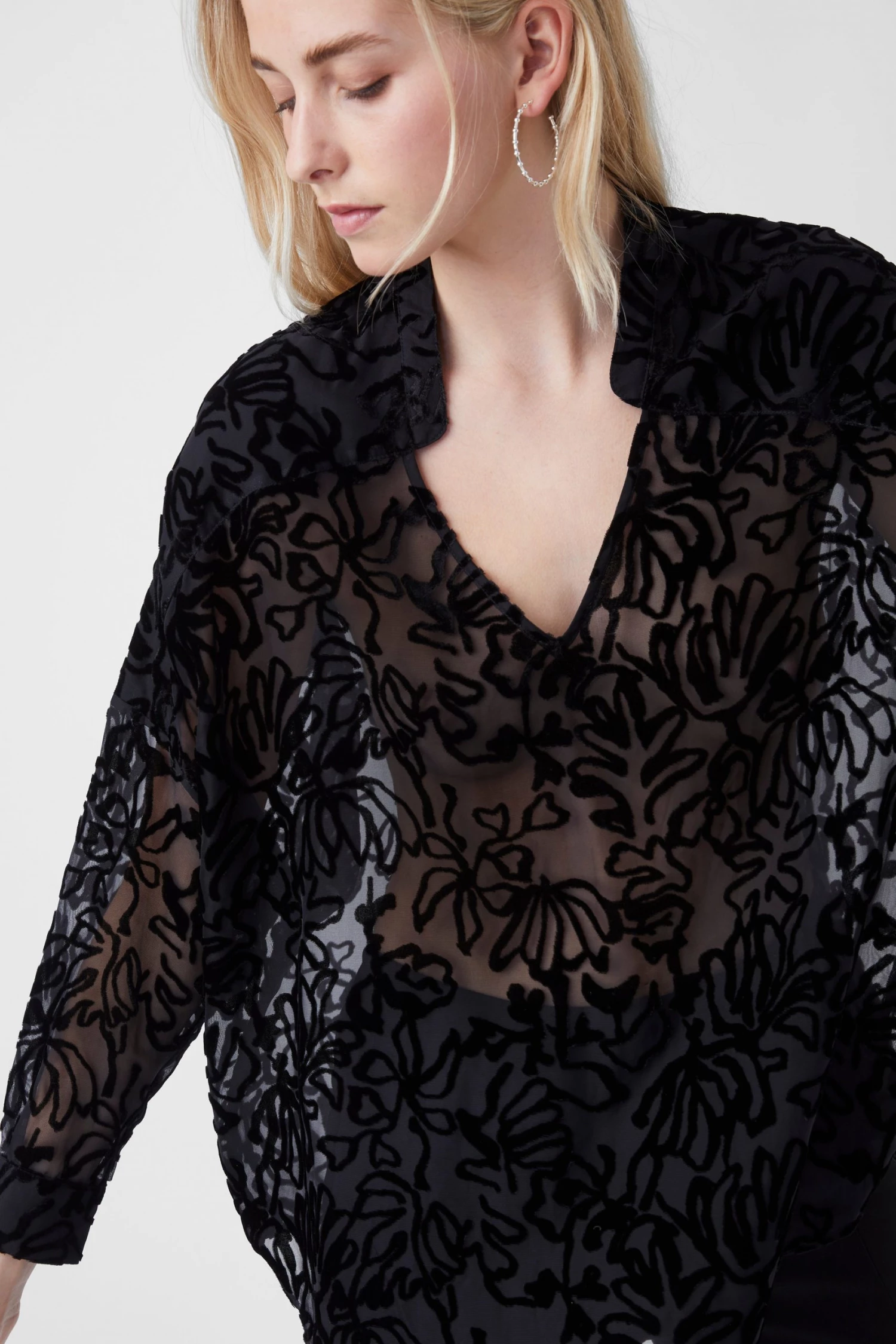 French Connection Sale Gemna Devoré Pop Over Top 5 French Connection Sale Gemna Devoré Pop Over Top