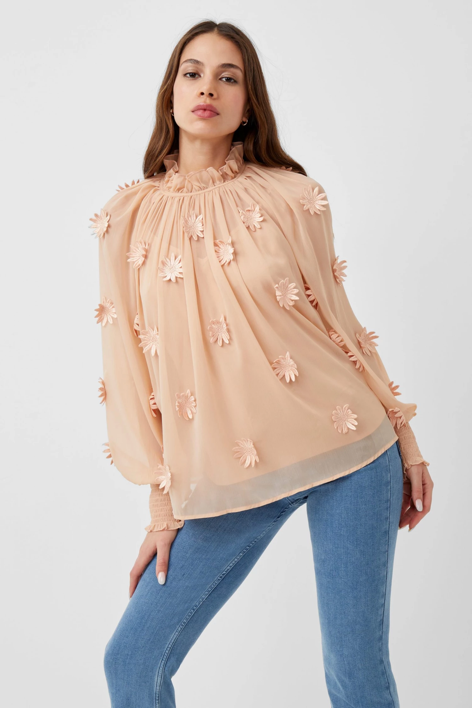 French Connection Aziza Lace Long-Sleeved Top Sale 3 French Connection Aziza Lace Long-Sleeved Top Sale