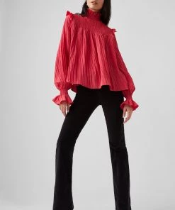 French Connection Sale Boza Crinkle Smocked Top