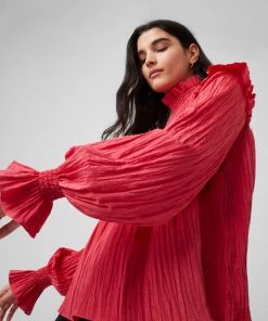 French Connection Sale Boza Crinkle Smocked Top