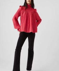 French Connection Sale Boza Crinkle Smocked Top