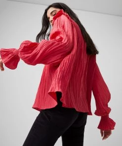 French Connection Sale Boza Crinkle Smocked Top