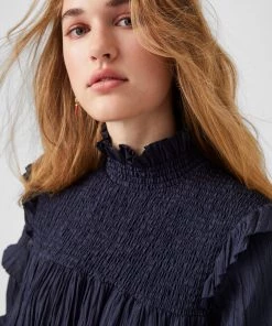 French Connection Sale Boza Crinkle Smocked Top