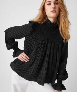French Connection Sale Boza Crinkle Smocked Top