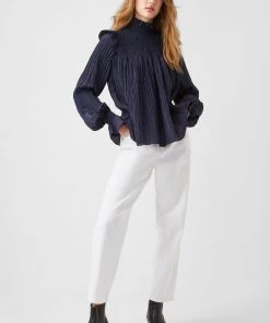 French Connection Sale Boza Crinkle Smocked Top