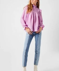 French Connection Boza Crinkle Smocked Top