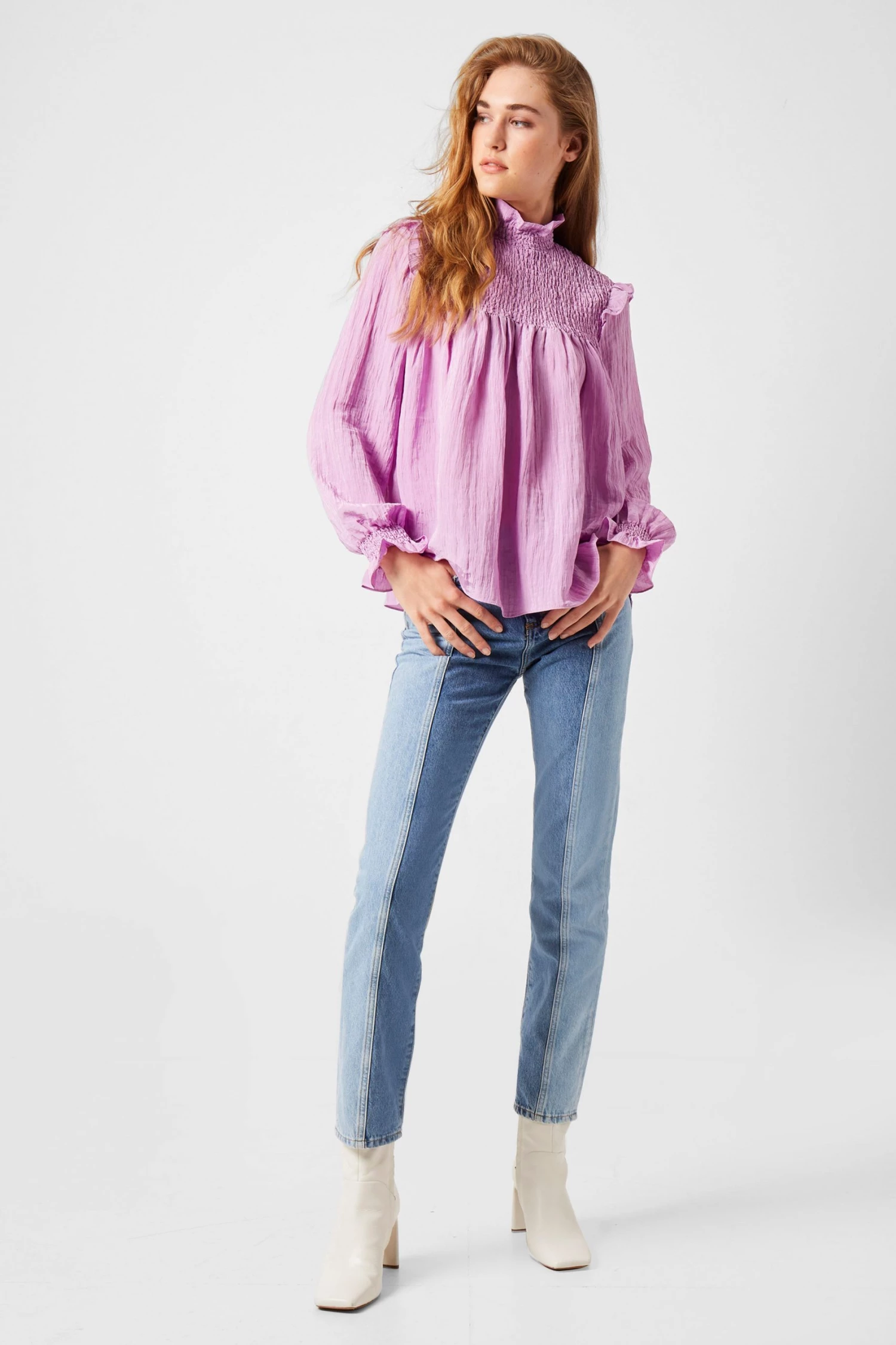 French Connection Boza Crinkle Smocked Top 4 French Connection Boza Crinkle Smocked Top