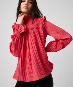 French Connection Sale Boza Crinkle Smocked Top