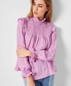French Connection Boza Crinkle Smocked Top