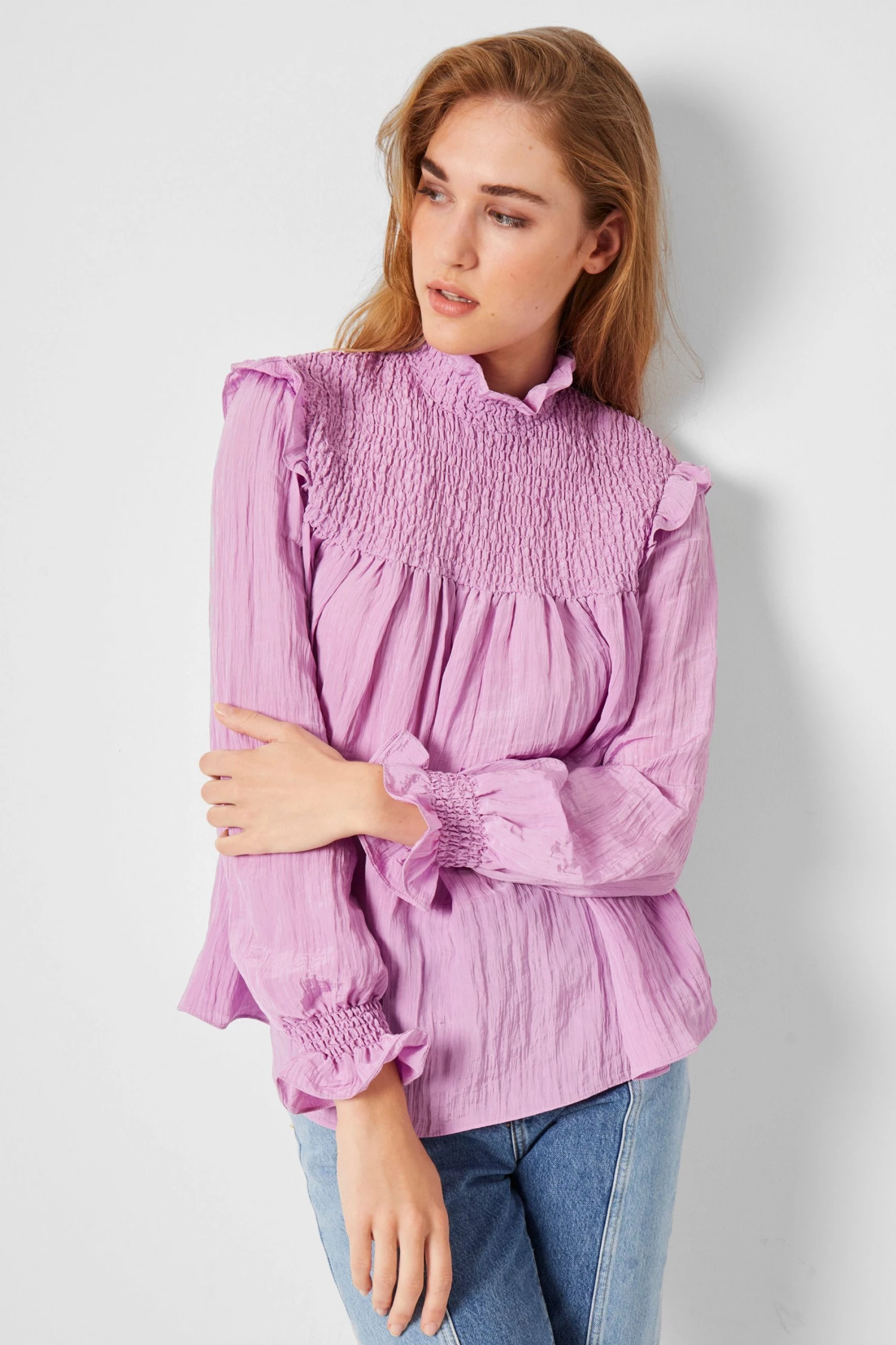 French Connection Boza Crinkle Smocked Top 3 French Connection Boza Crinkle Smocked Top