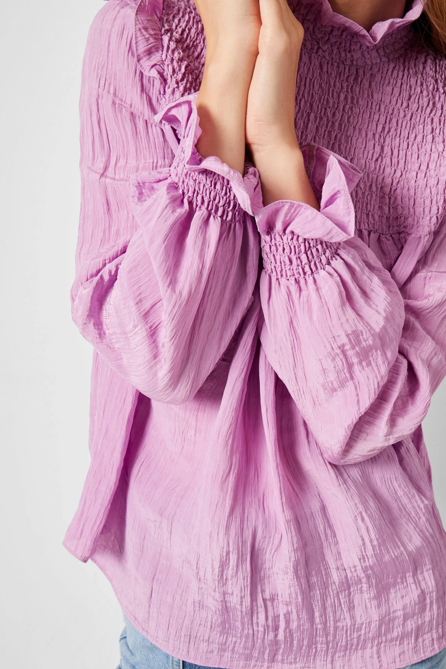 French Connection Boza Crinkle Smocked Top 5 French Connection Boza Crinkle Smocked Top