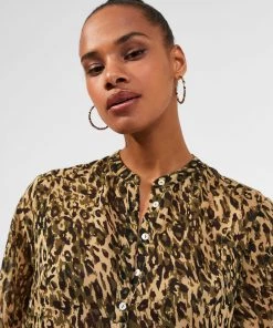 French Connection Sale Animal Print Button Down Shirt