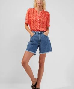 French Connection Bonita Crinkle Ruffle Top Sale