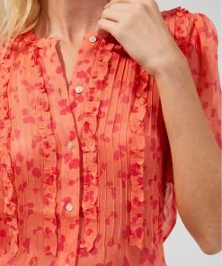 French Connection Bonita Crinkle Ruffle Top Sale