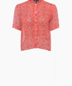 French Connection Bonita Crinkle Ruffle Top Sale
