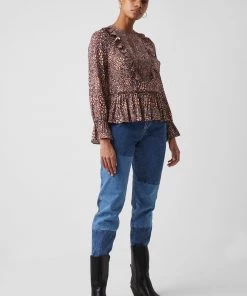 French Connection Sale Faith Drape Lace Mix Top