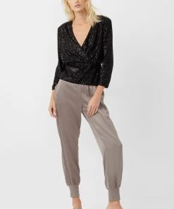 French Connection Eshka Sequin Wrap Top Sale