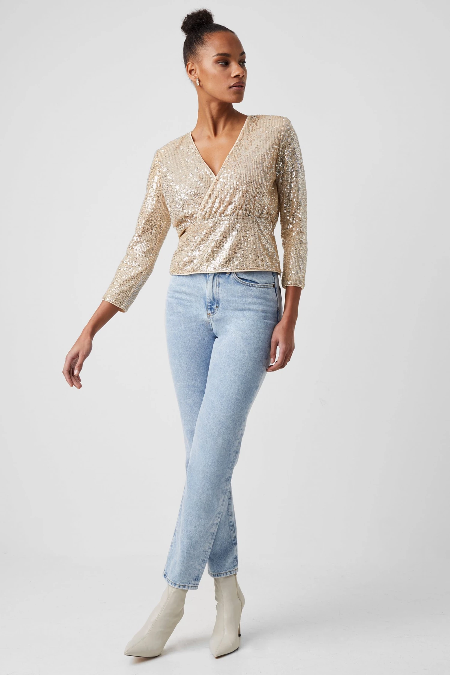 French Connection Eshka Sequin Wrap Top 4 French Connection Eshka Sequin Wrap Top