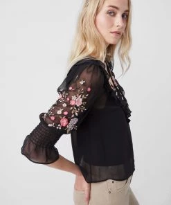French Connection Sale Eve Embroidered Top
