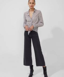 French Connection Sale Leopard Ruffle Shirt