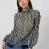 French Connection Sale Ditsy Crinkle High-Neck Top