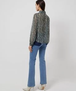 French Connection Sale Ditsy Crinkle High-Neck Top
