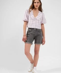 French Connection Yaki Organic Check Blouse Shop Sustainable